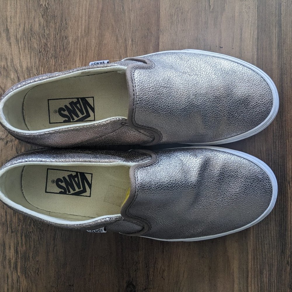 Metallic gold slip-on Vans